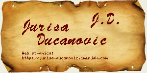 Juriša Ducanović vizit kartica